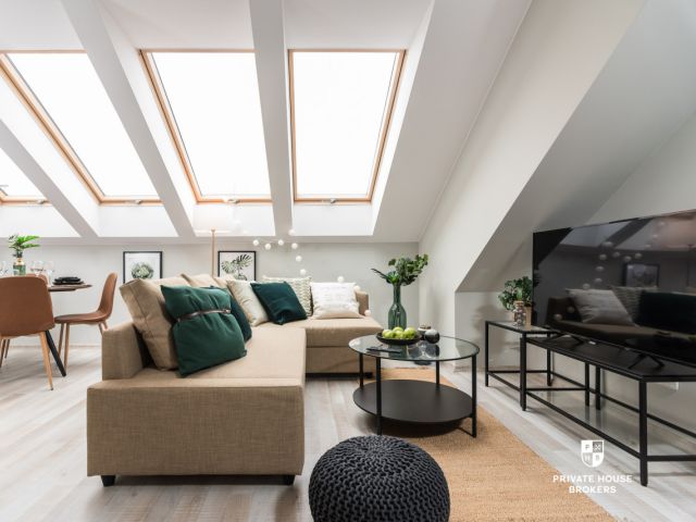 Mieszkanie poddaszowe 46m2 na Starym Podgórzu. Wykończone. Siłownia i pralnia w budynku! - Mieszkanie - Wynajem - Kraków, Podgórze