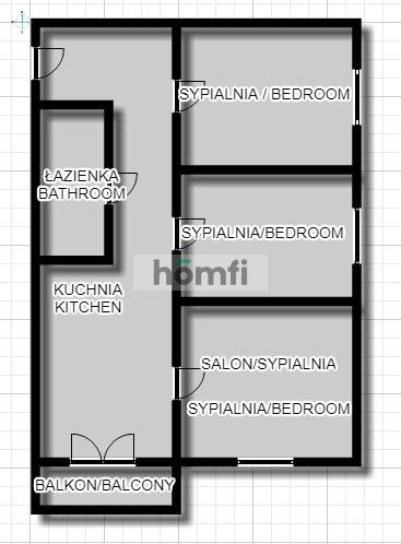 Bieńczycka 15c, 57m²: 3 osobne pokoje + kuchnia | Czyżyny - Mieszkanie - Wynajem - Kraków, Nowa Huta / Czyżyny