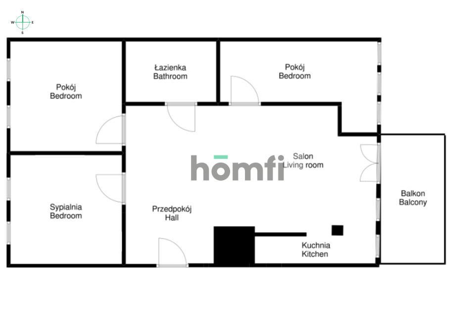 4 pokoje, 80m2, taras, widok na park - Mieszkanie - Wynajem - Wrocław, Fabryczna