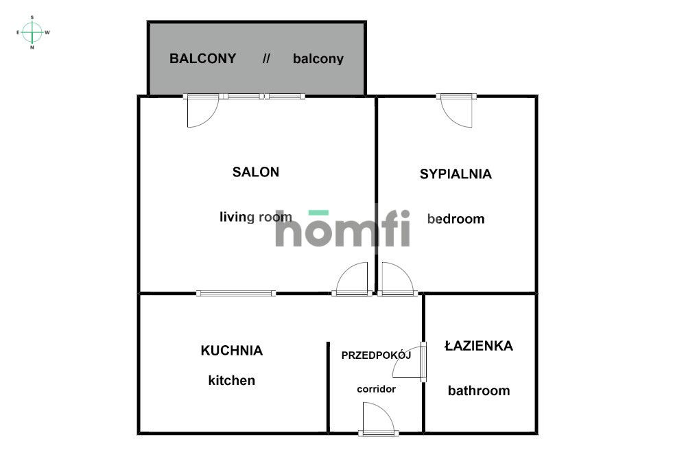 Bociana, 41m²: 2 osobne pokoje + balkon, Prądnik Biały | O3 Office Center - Mieszkanie - Wynajem - Kraków, Krowodrza / Prądnik Biały