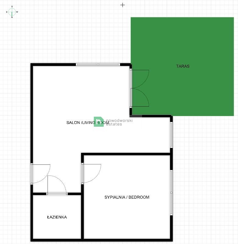 a beautiful 56m2 apartment in Galeria Park with a 24m2 terrace - Apartment - Sale - Warszawa, Mokotów