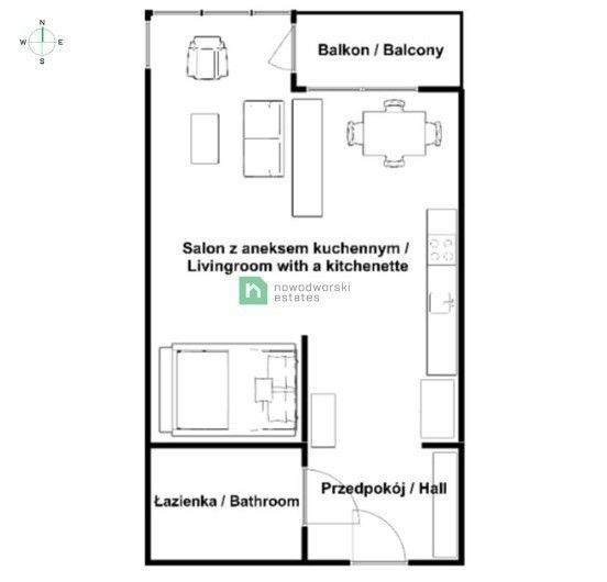 Przestronna kawalerka na ul. Przytulnej - Jasień - Mieszkanie - Wynajem - Gdańsk, Jasień