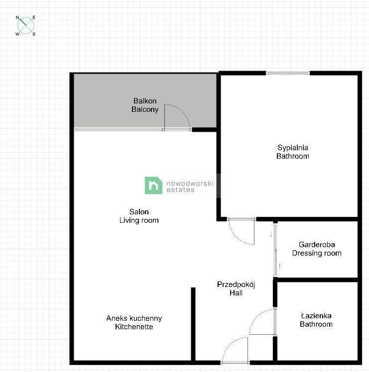 Modern 2-room apartment at Małopanewska street next to Magnolia - Apartment - Rent - Wrocław, Fabryczna / Gądów Mały
