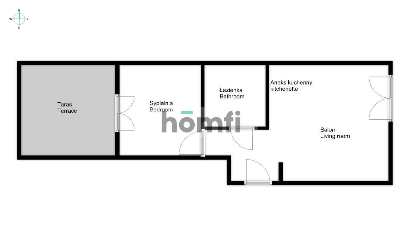 2 room apartment with terrace on Krzyki - Apartment - Rent - Wrocław, Krzyki
