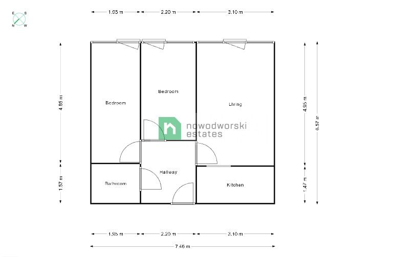 Wynajem, z widokiem na szklane biurowce, 49m2, Wola - Mieszkanie - Wynajem - Warszawa, Wola