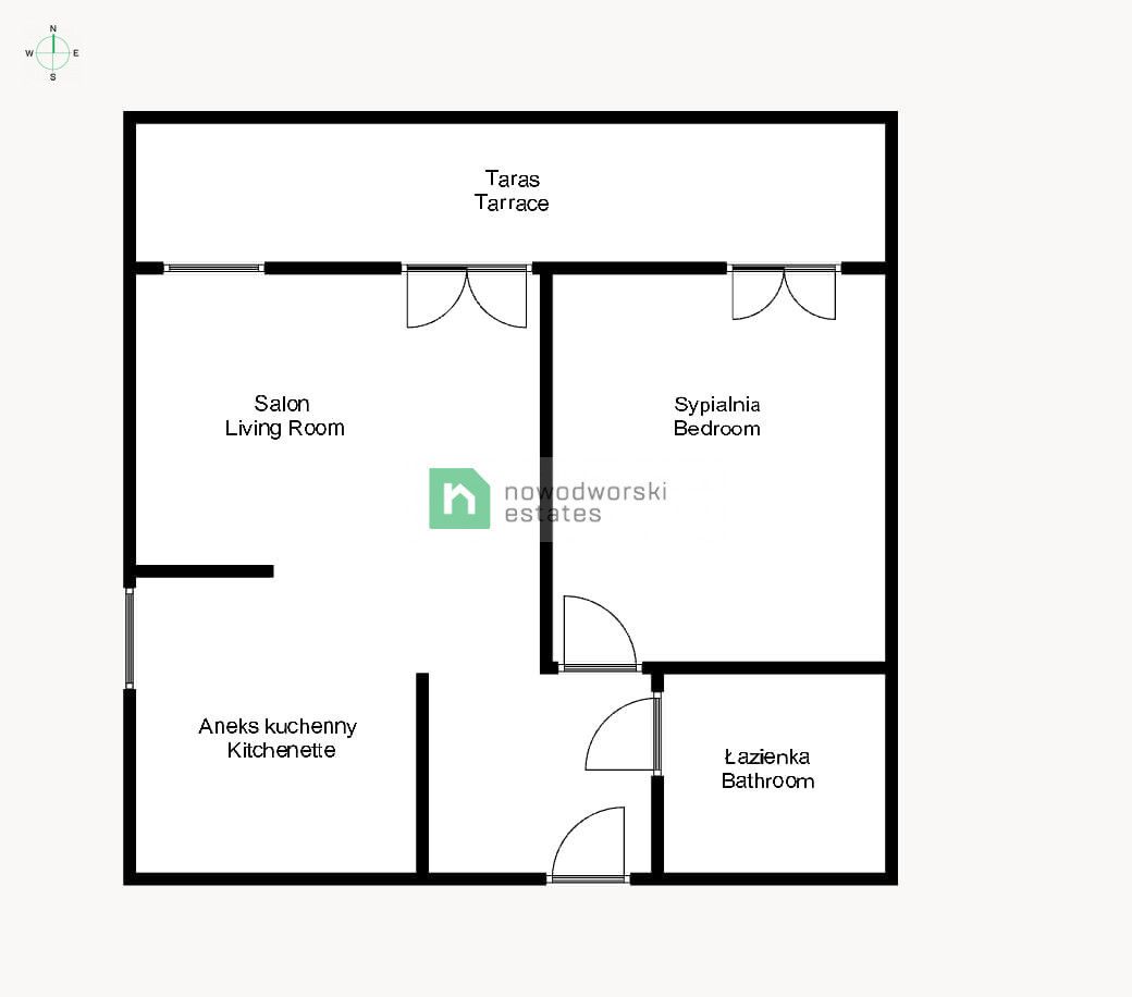 Beautiful two-room apartment with a terrace - Apartment - Rent - Kraków, Krowodrza / Prądnik Biały