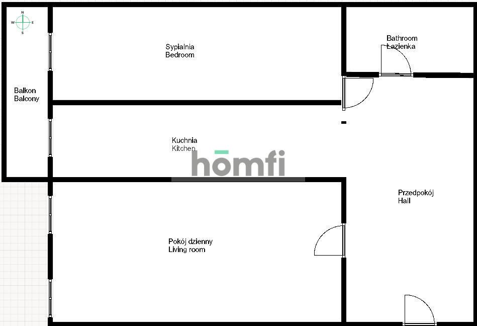 Two-room apartment for rent near Sky - Apartment - Rent - Wrocław, Krzyki / Borek