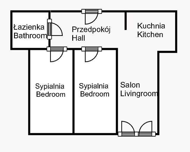A sunny, three-room apartment. - Apartment - Rent - Kraków, Podgórze / Bieżanów-Prokocim